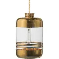 Cylindrical Pendant Light Striped - Gold, Glass