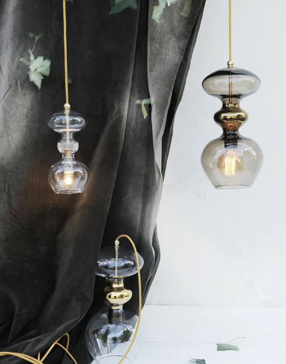 Futura Medium Pendant Light - Rust, Glass