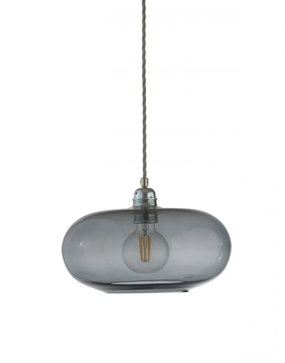 Horizon 29cm Pendant Light - Smokey Grey, Glass