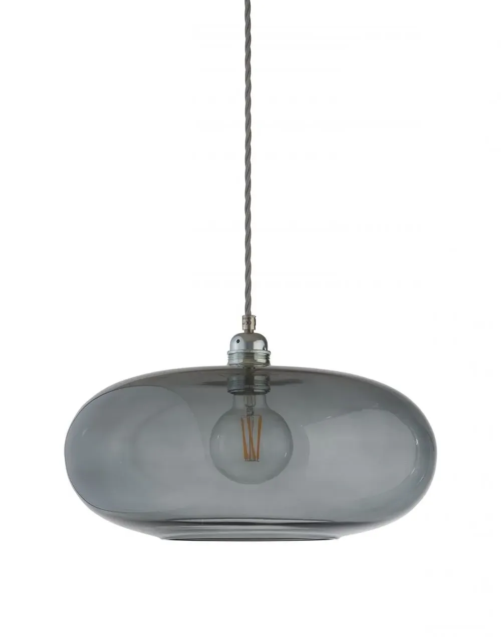 Horizon 36cm Pendant Light - Smokey Grey, Glass