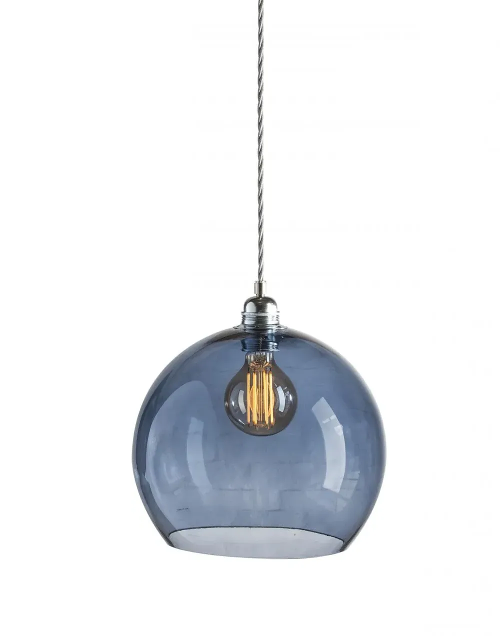 Large Pendant Light - Deep Blue, Glass