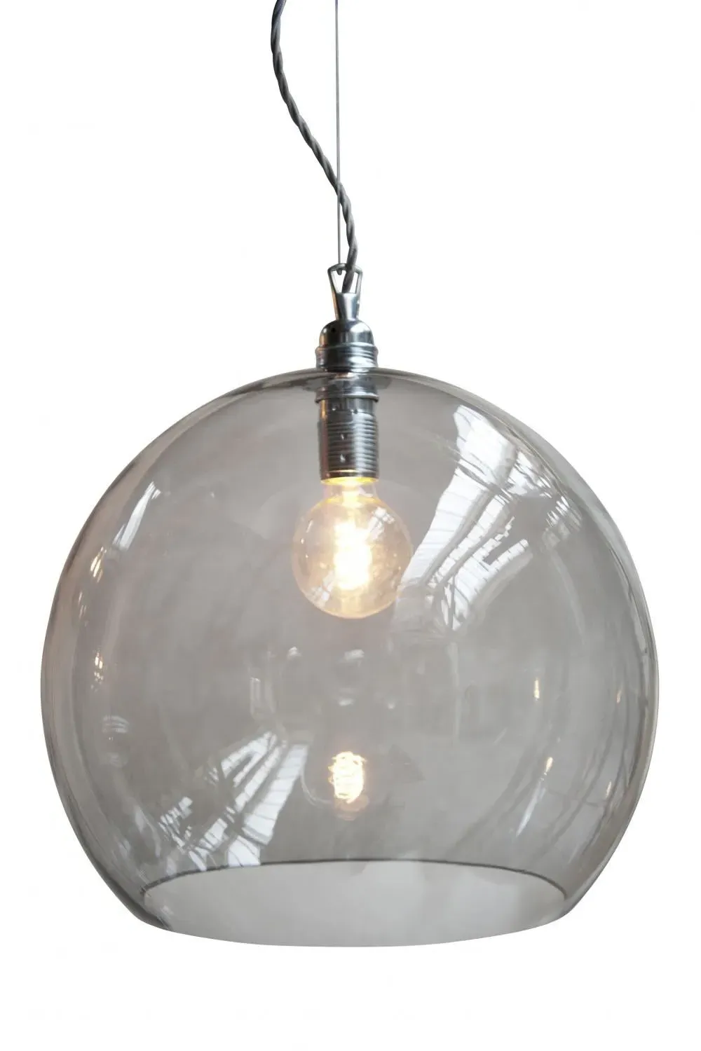 Large Pendant Light - Smokey Grey, Glass