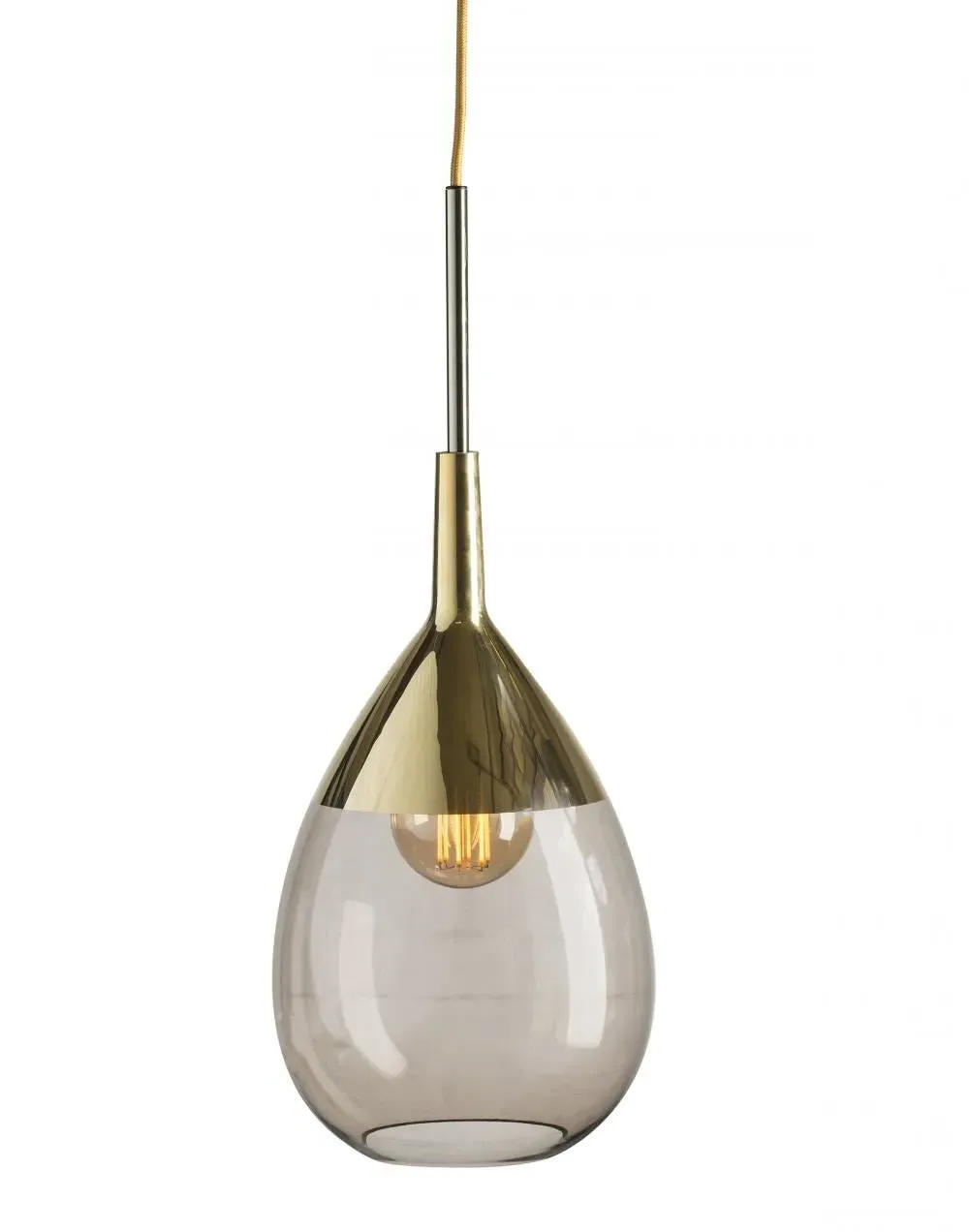 Lute Medium Pendant Light - Chestnut Brown, Glass