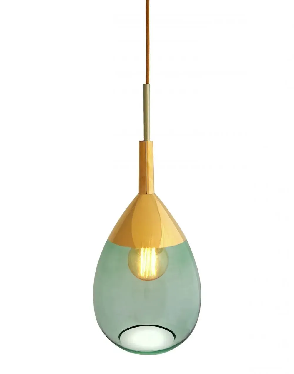 Lute Medium Pendant Light - Green, Glass