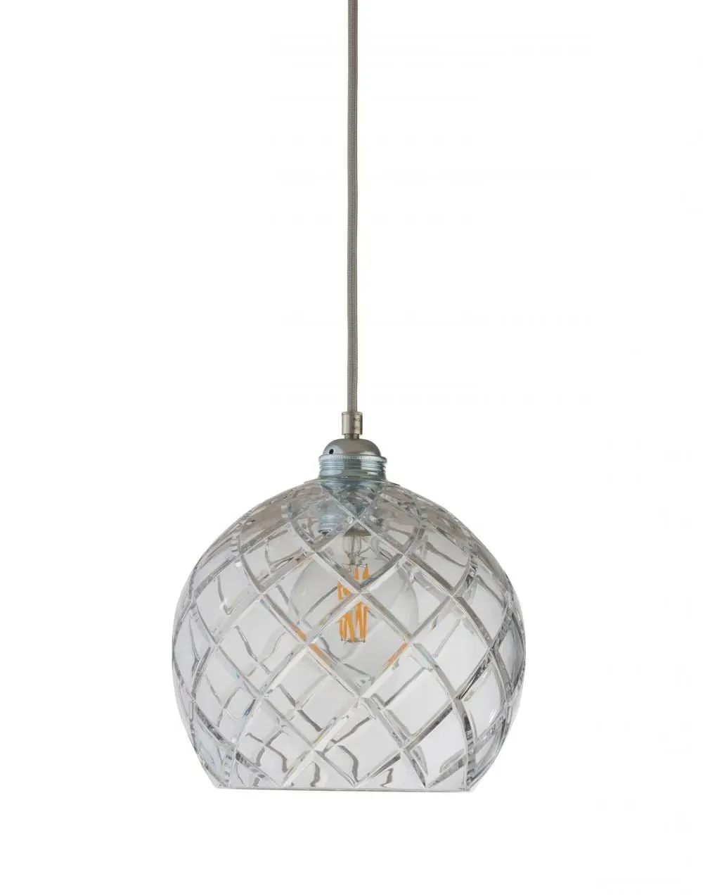 Medium Pendant Light Large Check - Silver, Crystal