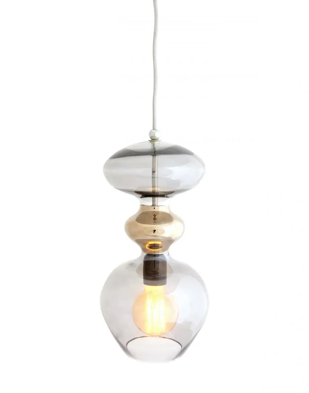 Medium Pendant Light - Smokey Grey, Glass