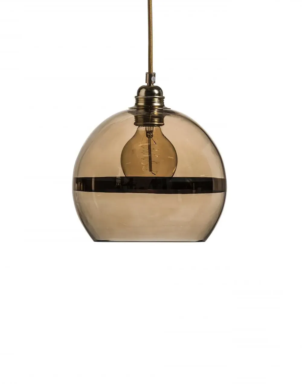 Medium Pendant Light with Stripes - Gold, Glass image