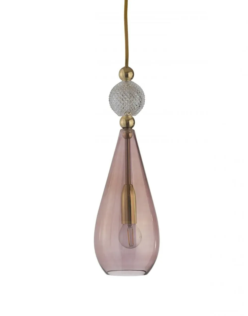 Pendant Light with Crystal - Golden Smoke, Glass