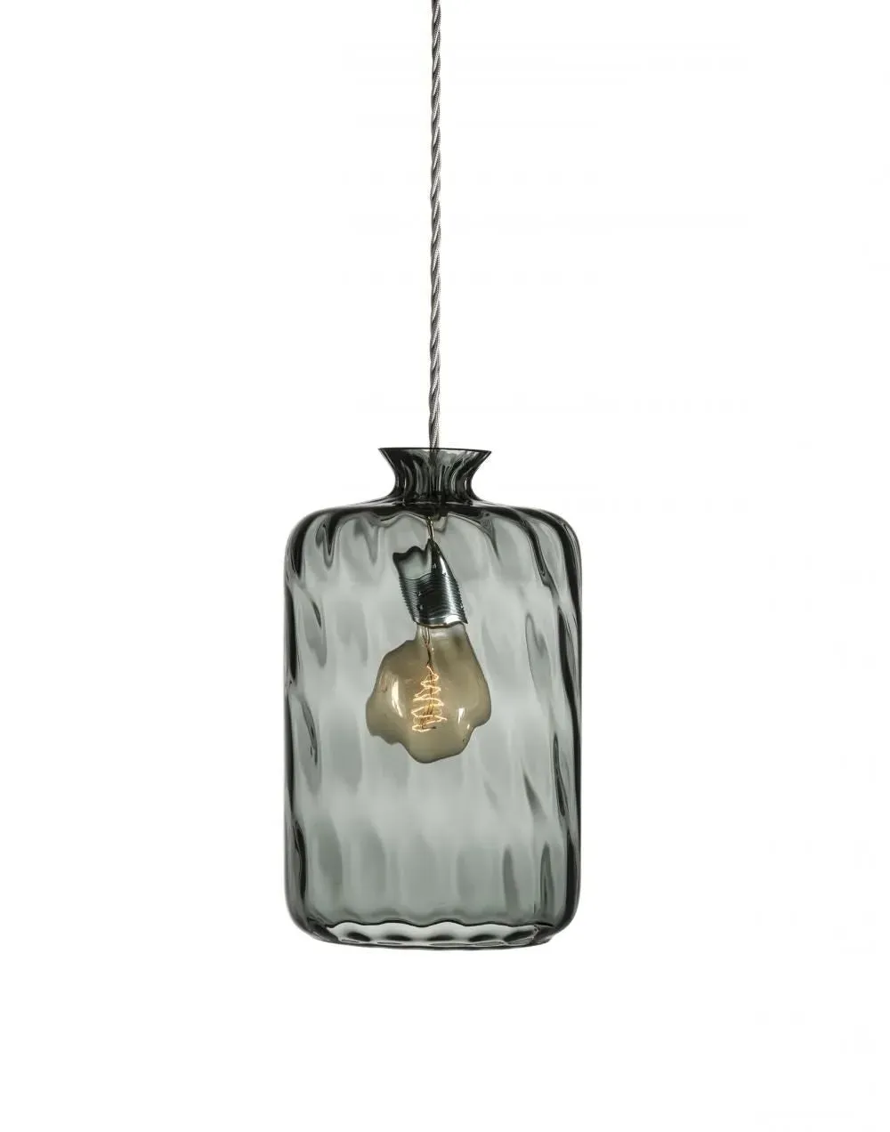 Pillar Pendant Light - Olive, Silver