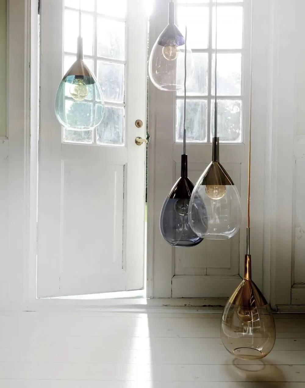 Small Pendant Light - Green, Glass