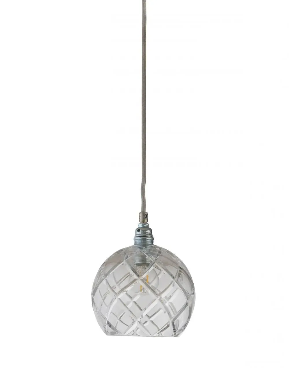 Small Pendant Light Large Check - Silver, Crystal