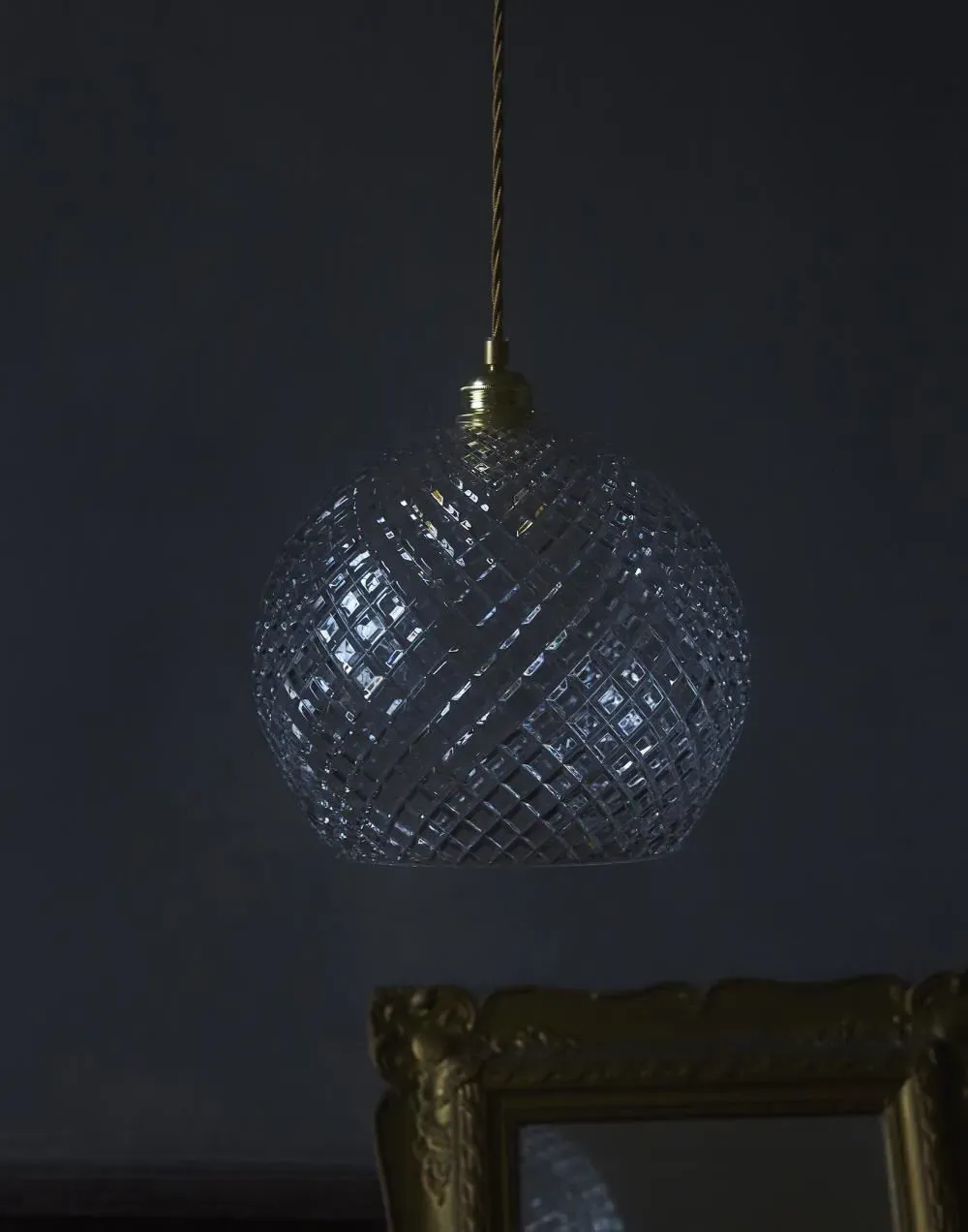 Small Pendant Light Medium Check - Silver, Crystal