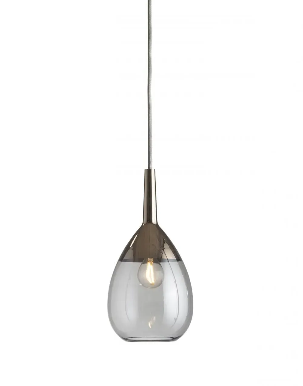 Small Pendant Light - Smokey Grey, Glass