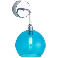 Wall Light with Fabric Wire - Blue, Glass