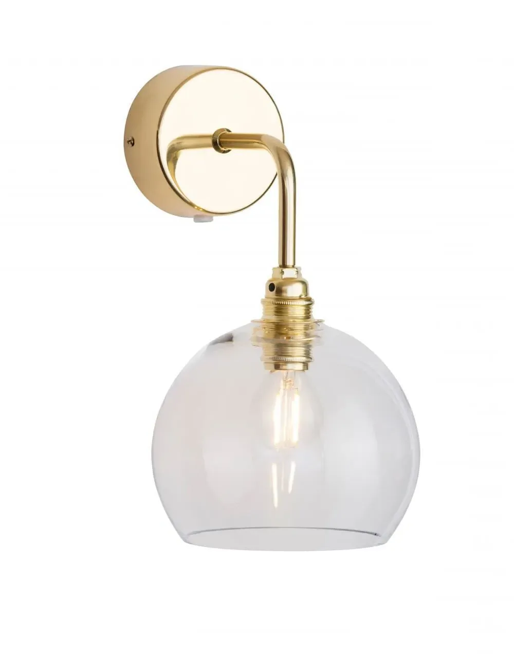 Wall Light with Fabric Wire - Grey, Glass