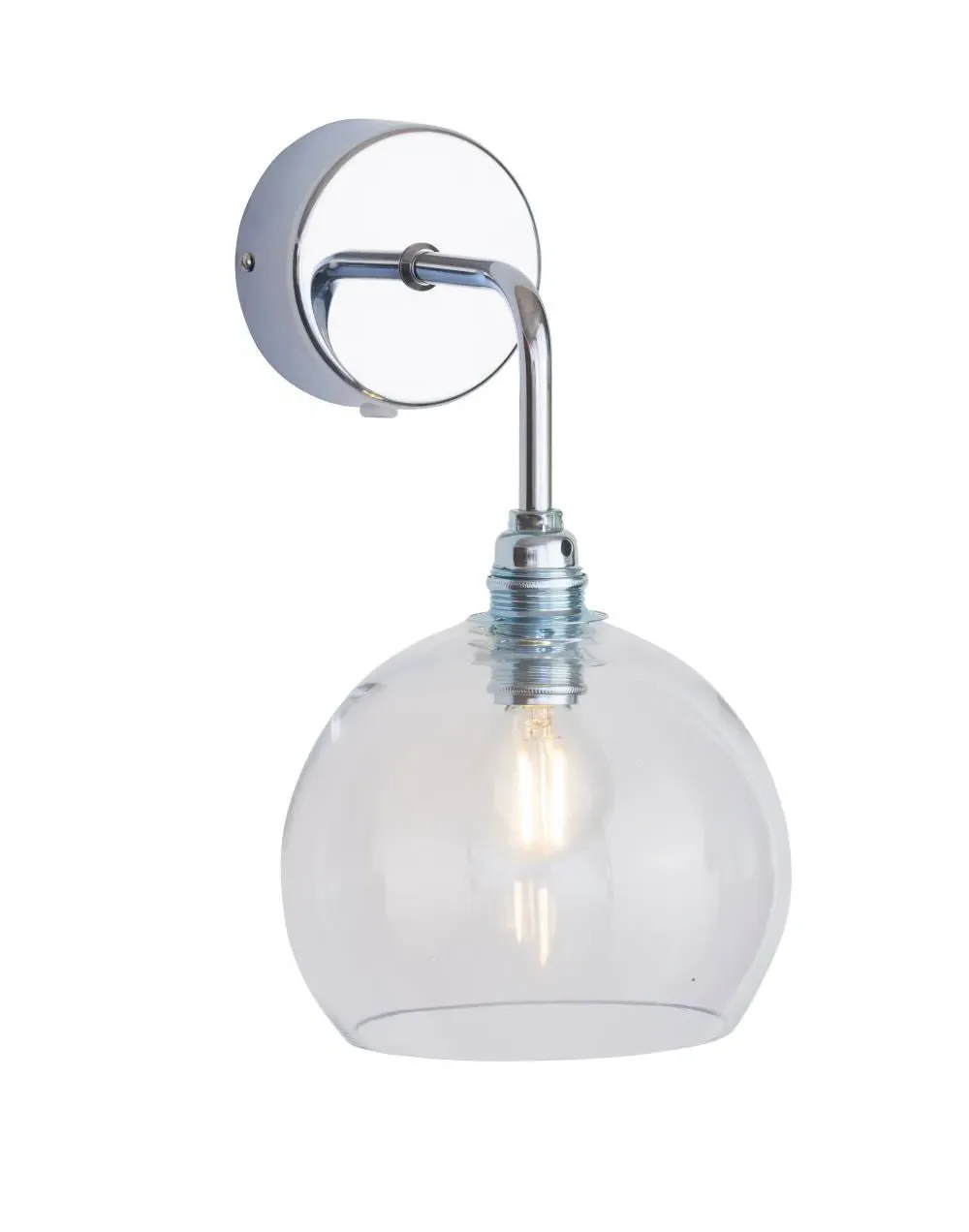Wall Light with Glass Shade - Clear, Metal image