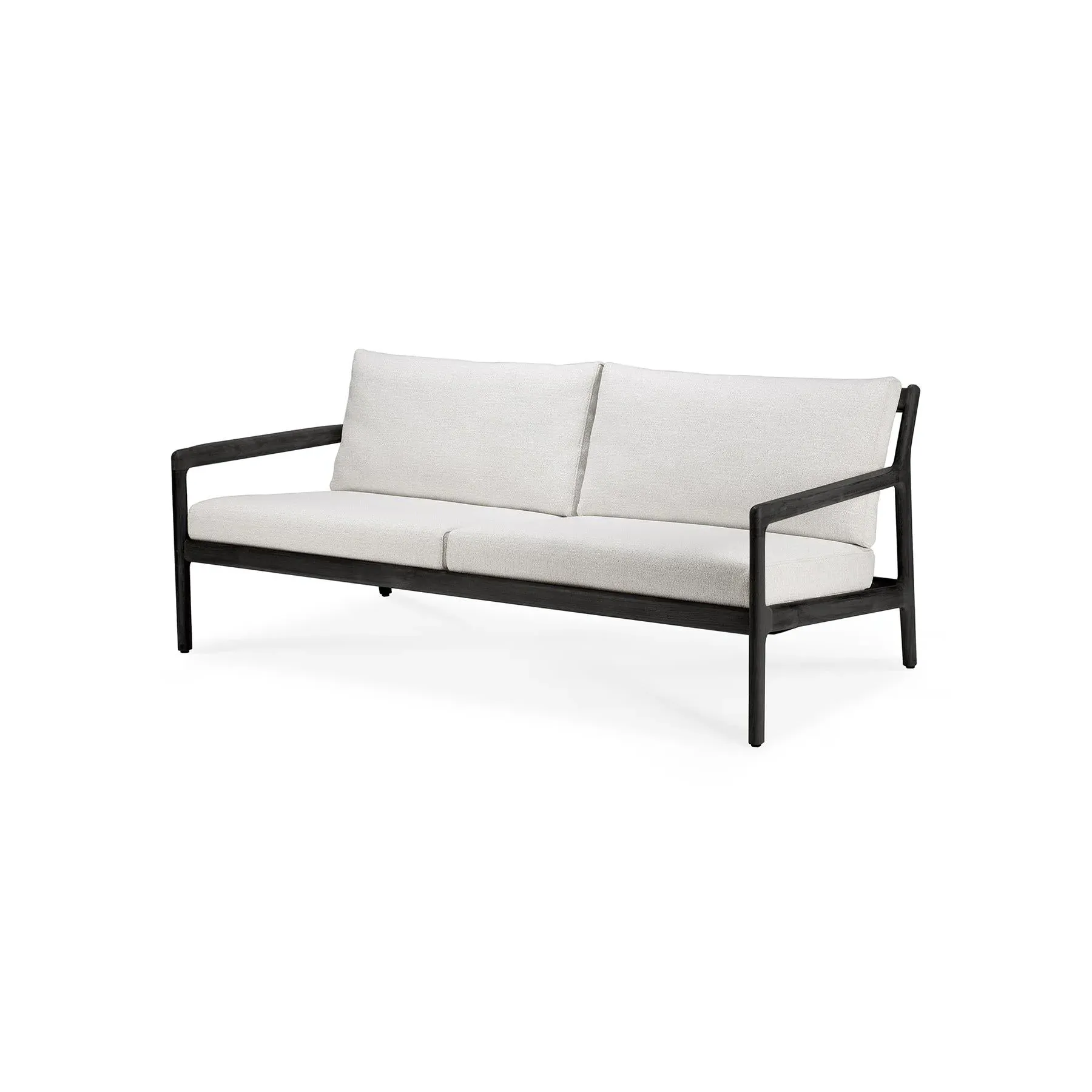 2-Seater Outdoor Sofa - Off White, Black Teak