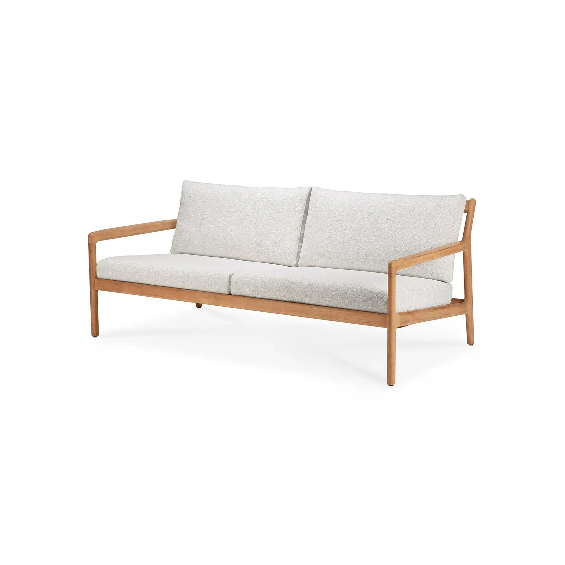 2-Seater Outdoor Sofa - Off White, Teak