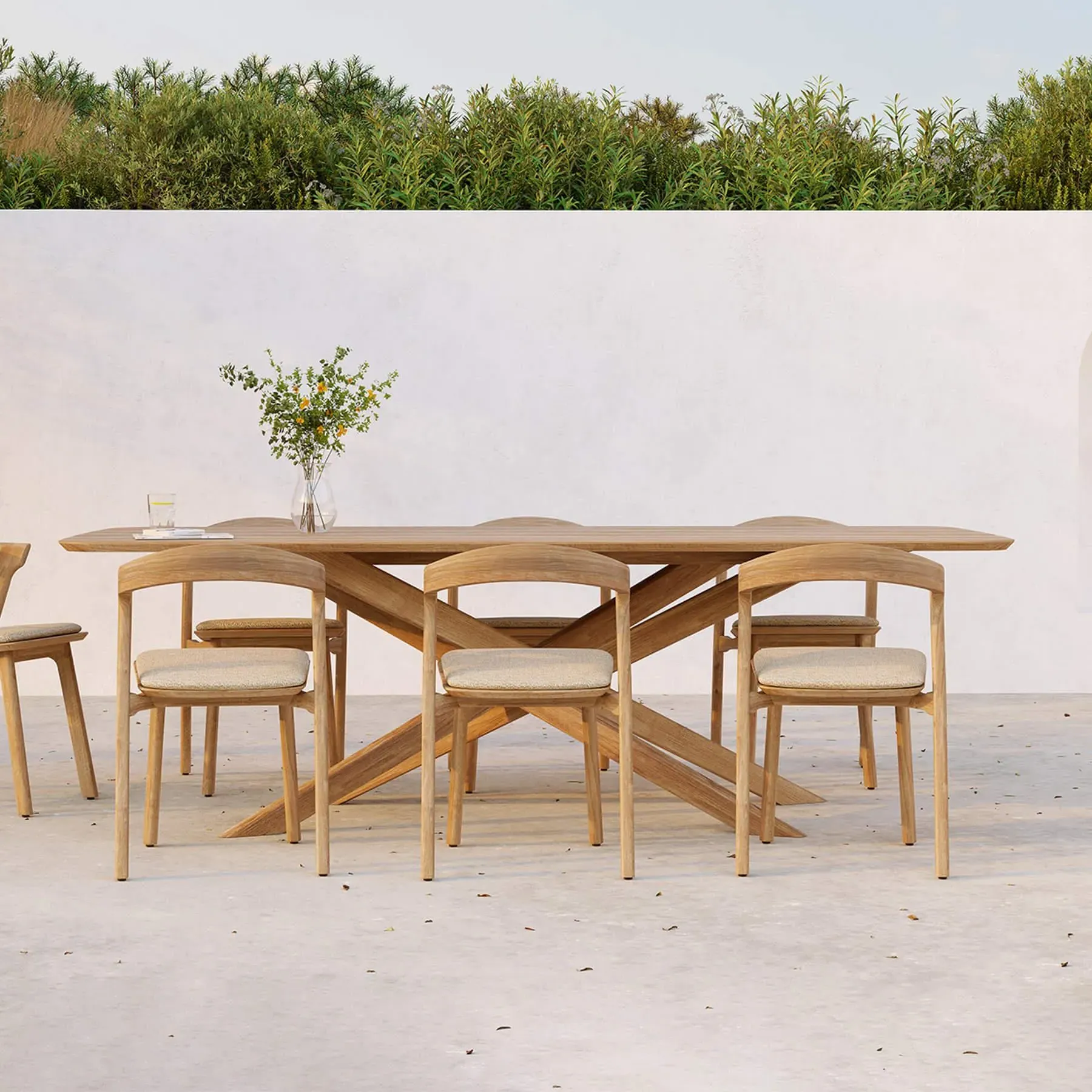 240cm Outdoor Dining Table - Natural, Teak