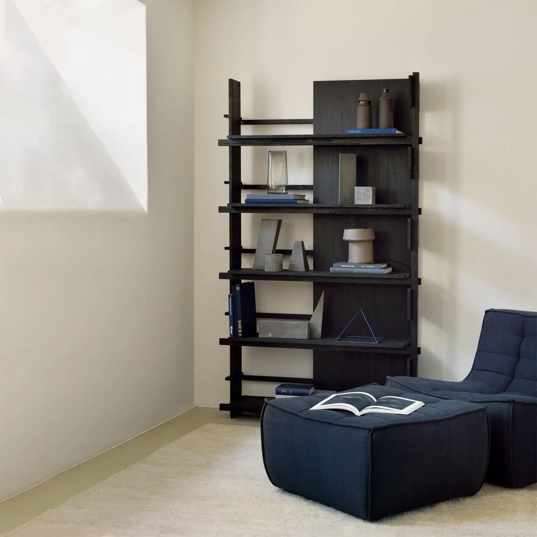 Abstract Shelf Unit - Black, Teak