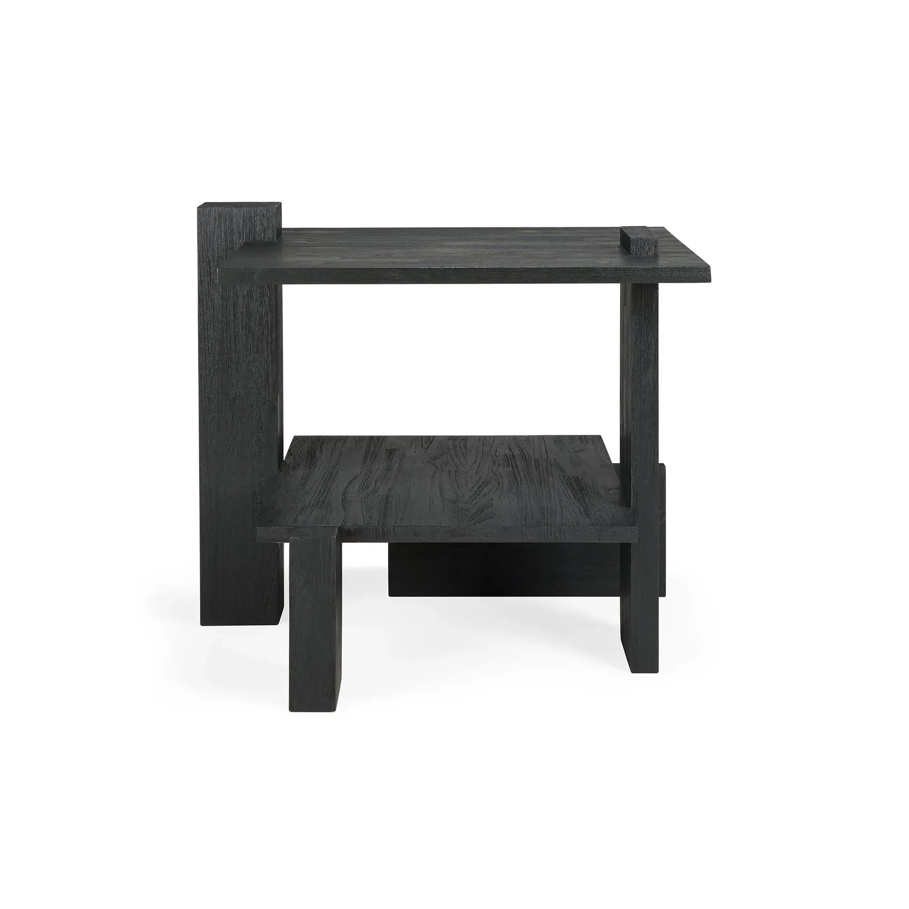 Abstract Side Table - Black, Teak