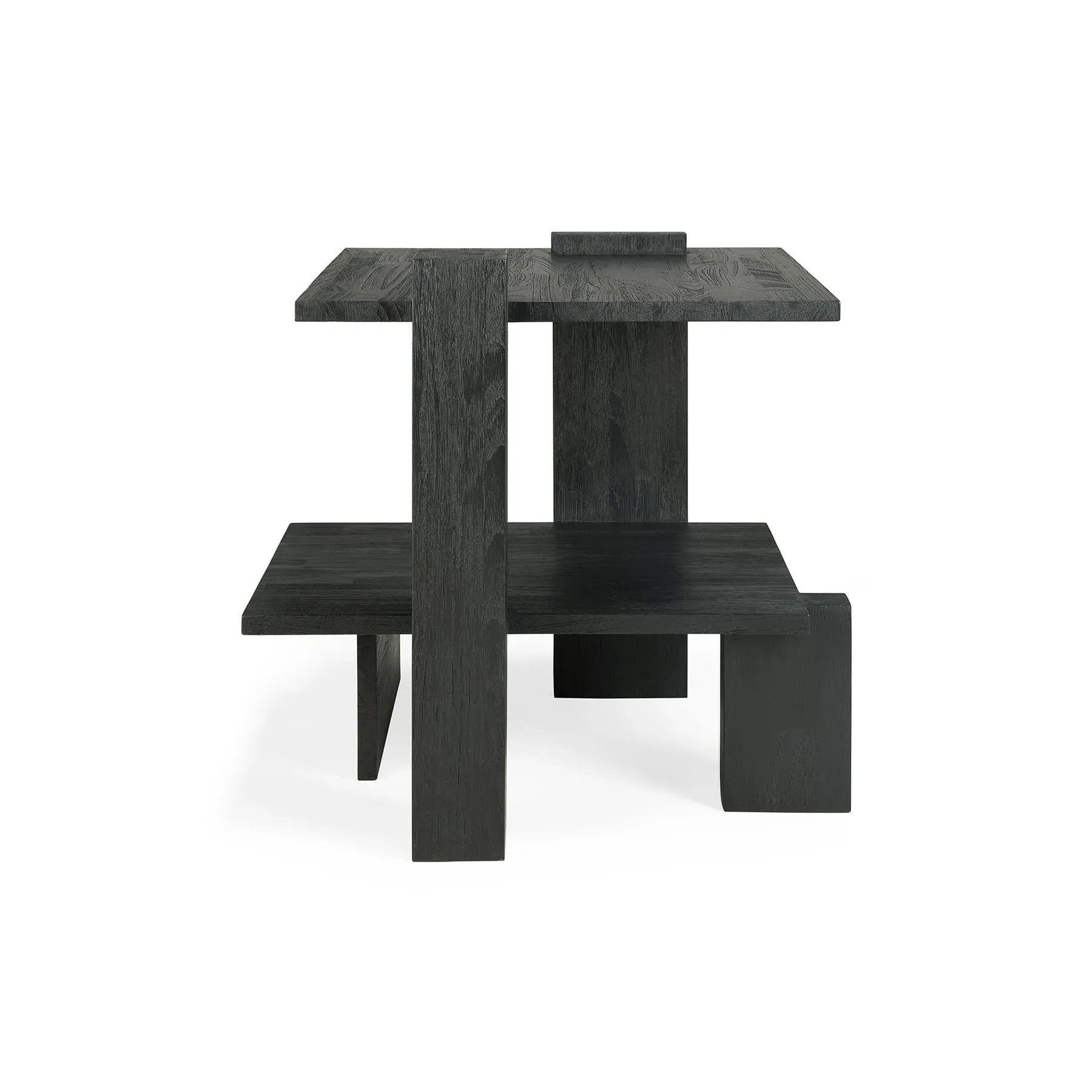 Abstract Side Table - Black, Teak