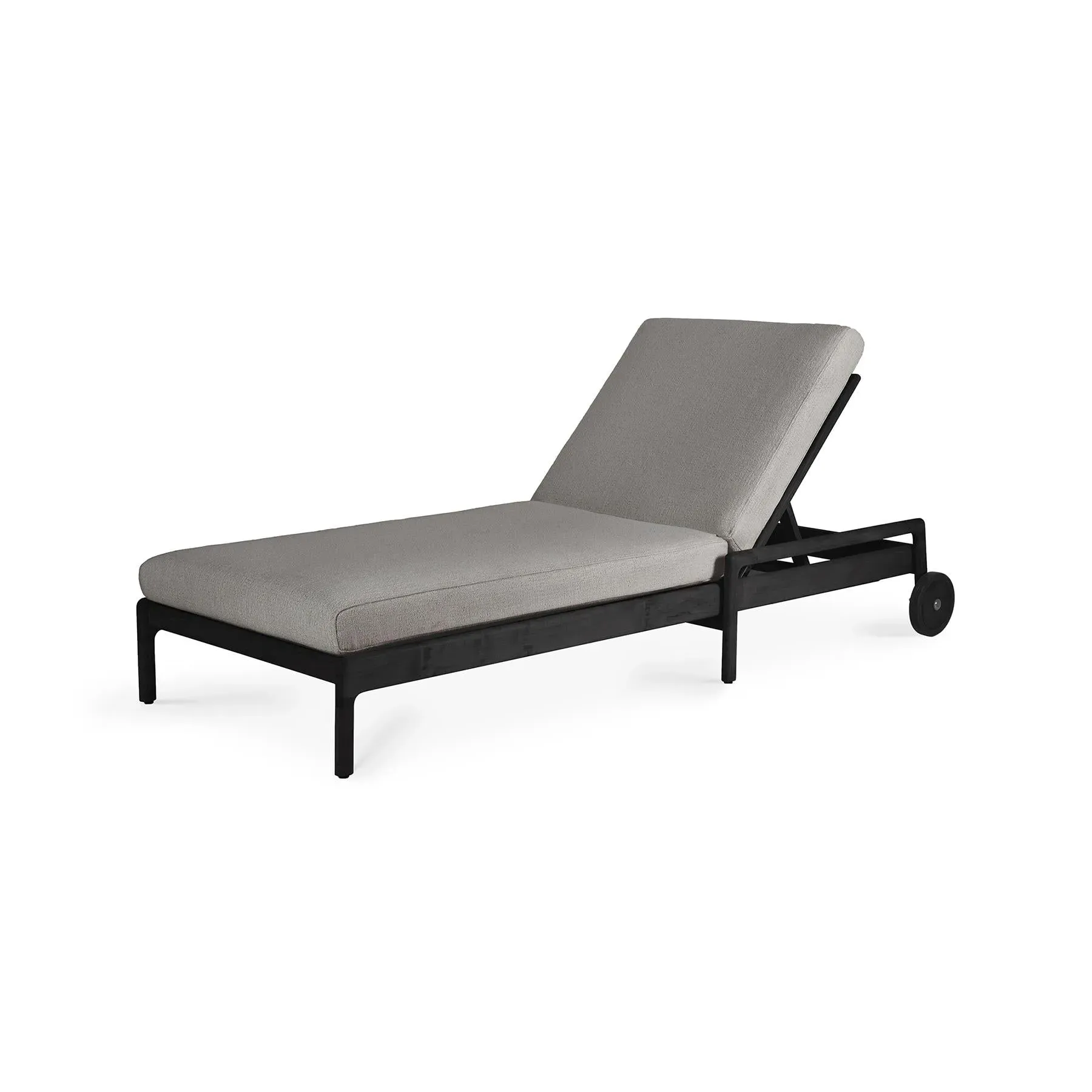 Adjustable Outdoor Lounger - Black, Teak image
