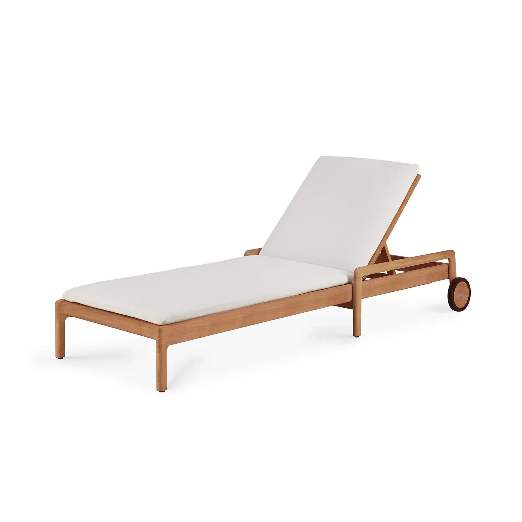Adjustable Outdoor Lounger - Off White, Teak