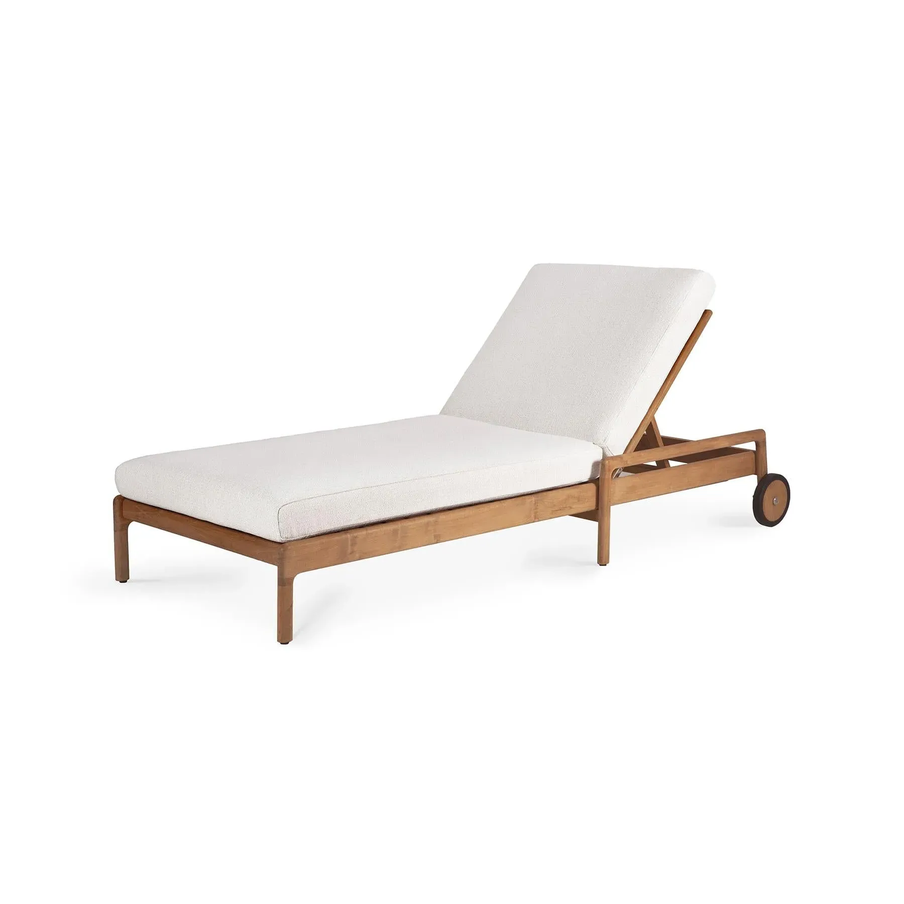 Adjustable Outdoor Lounger - Off White, Teak image