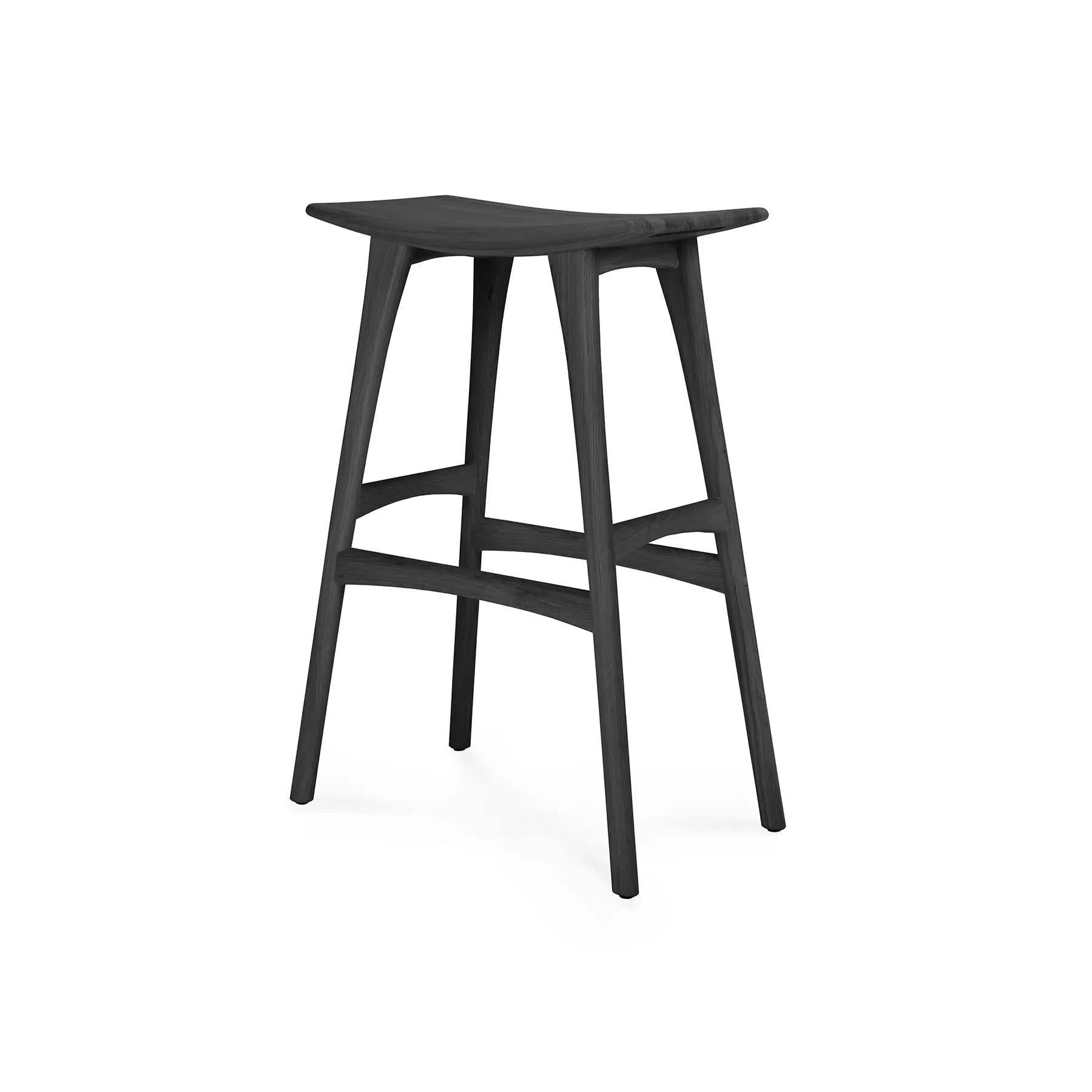 Bar Stool with Solid Construction - Black, Oak image