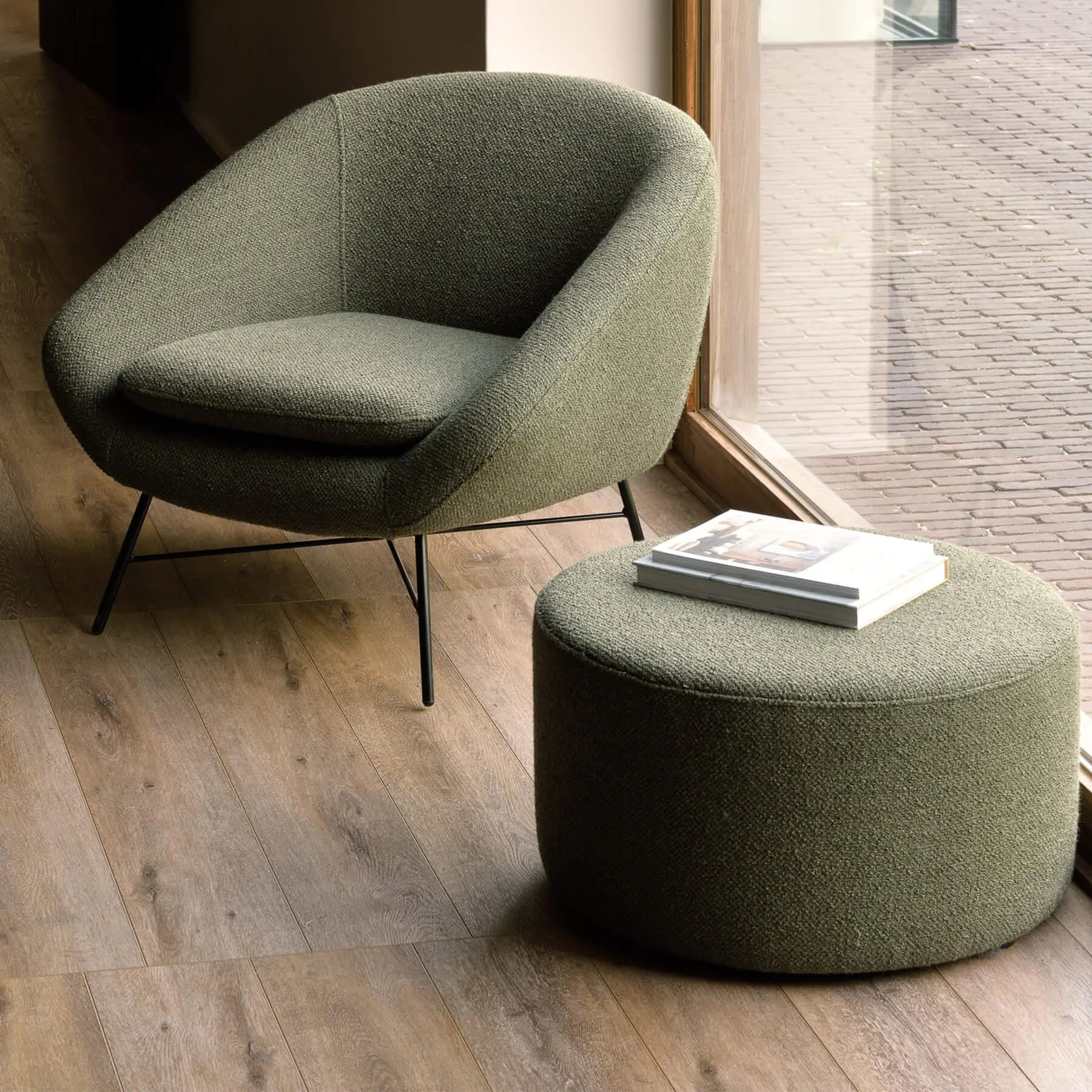Barrow High Pouf - Pine Green