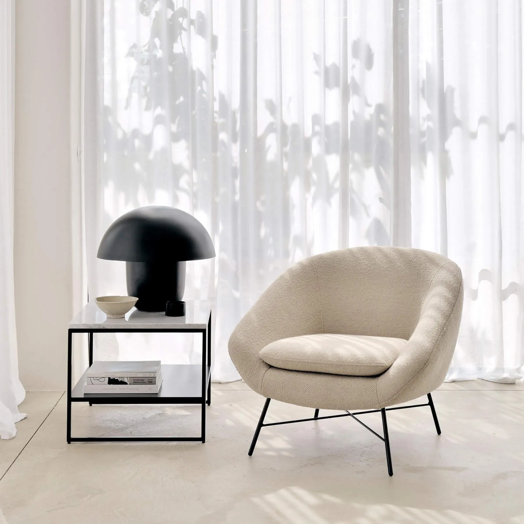 Barrow Lounge Chair with Metal Base - Ginger