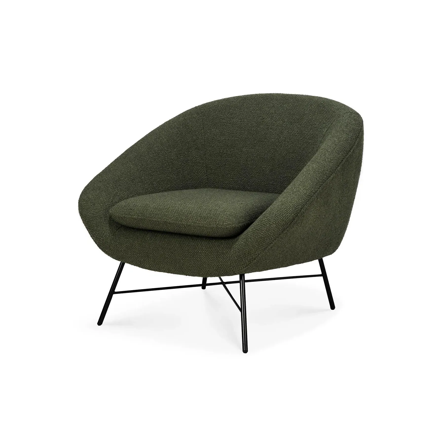 Barrow Lounge Chair with Metal Base - Pine Green