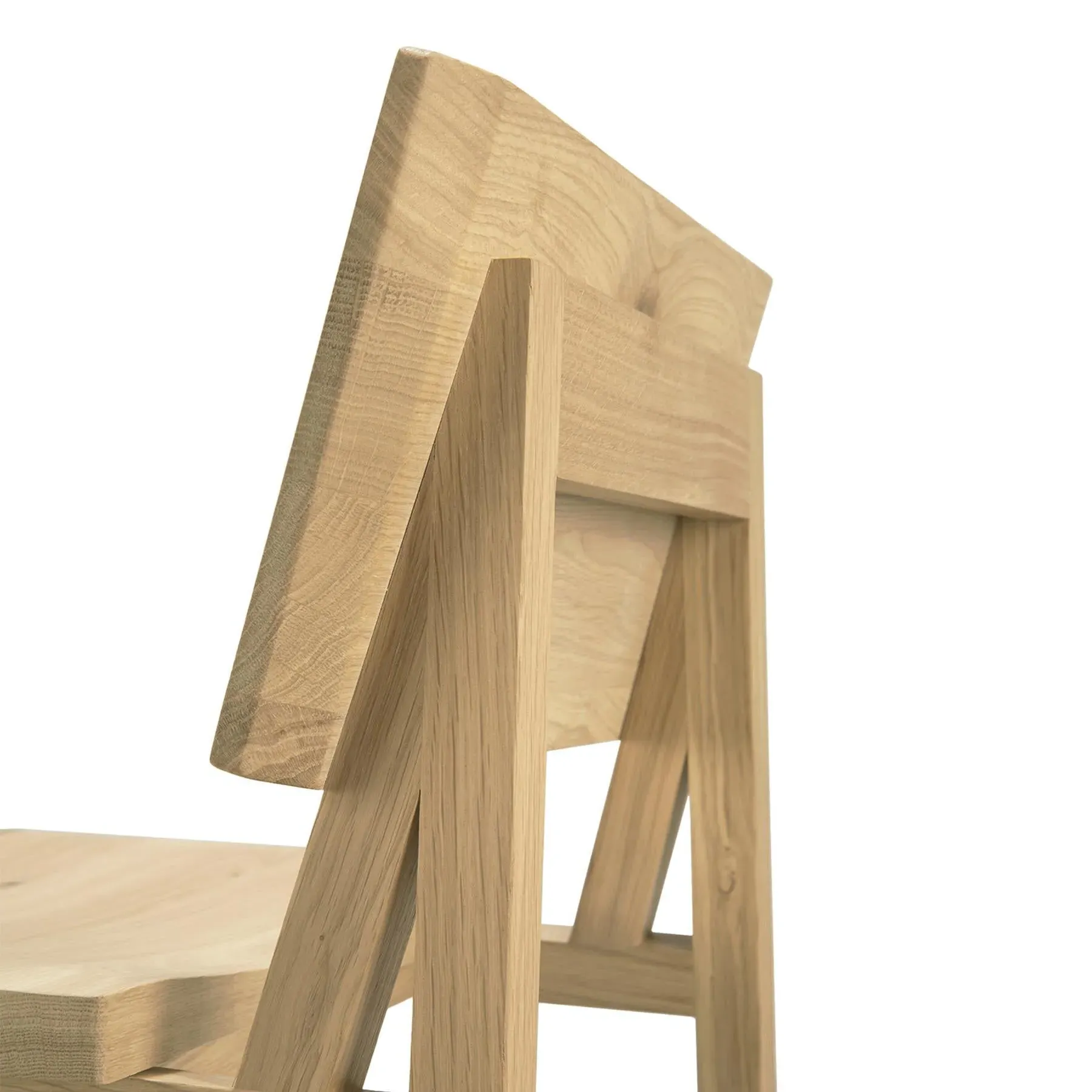 Counter Stool with Back - Oak, Solid Wood