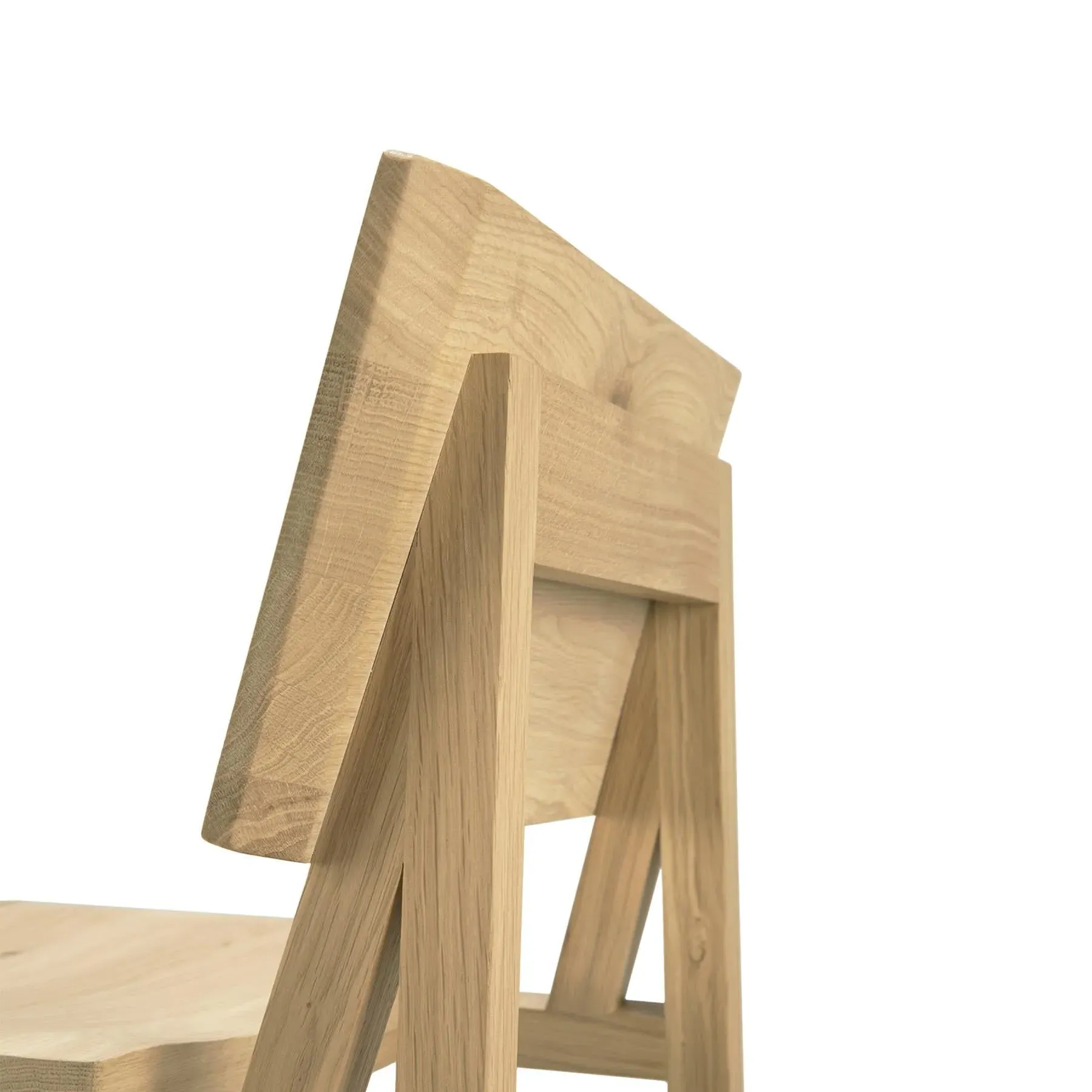 Counter Stool with Back - Oak, Solid Wood