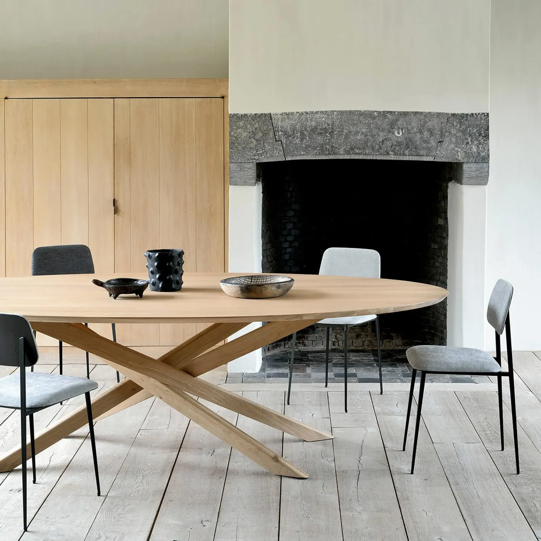 DC Dining Chair with Upholstery - Dark Grey, Metal