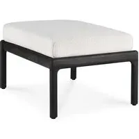 Jack Outdoor Footstool - Off White, Teak