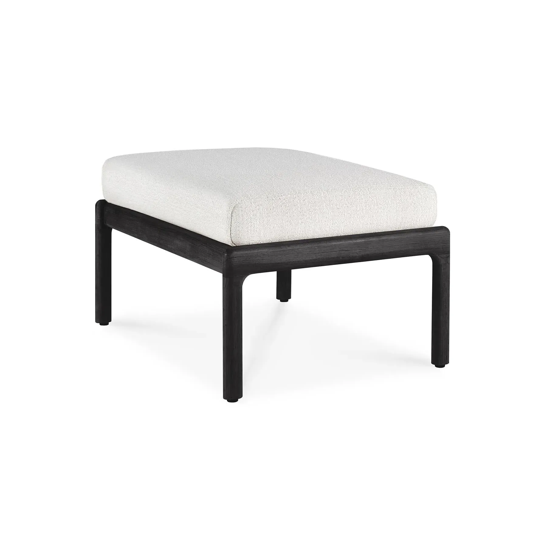 Jack Outdoor Footstool - Off White, Teak