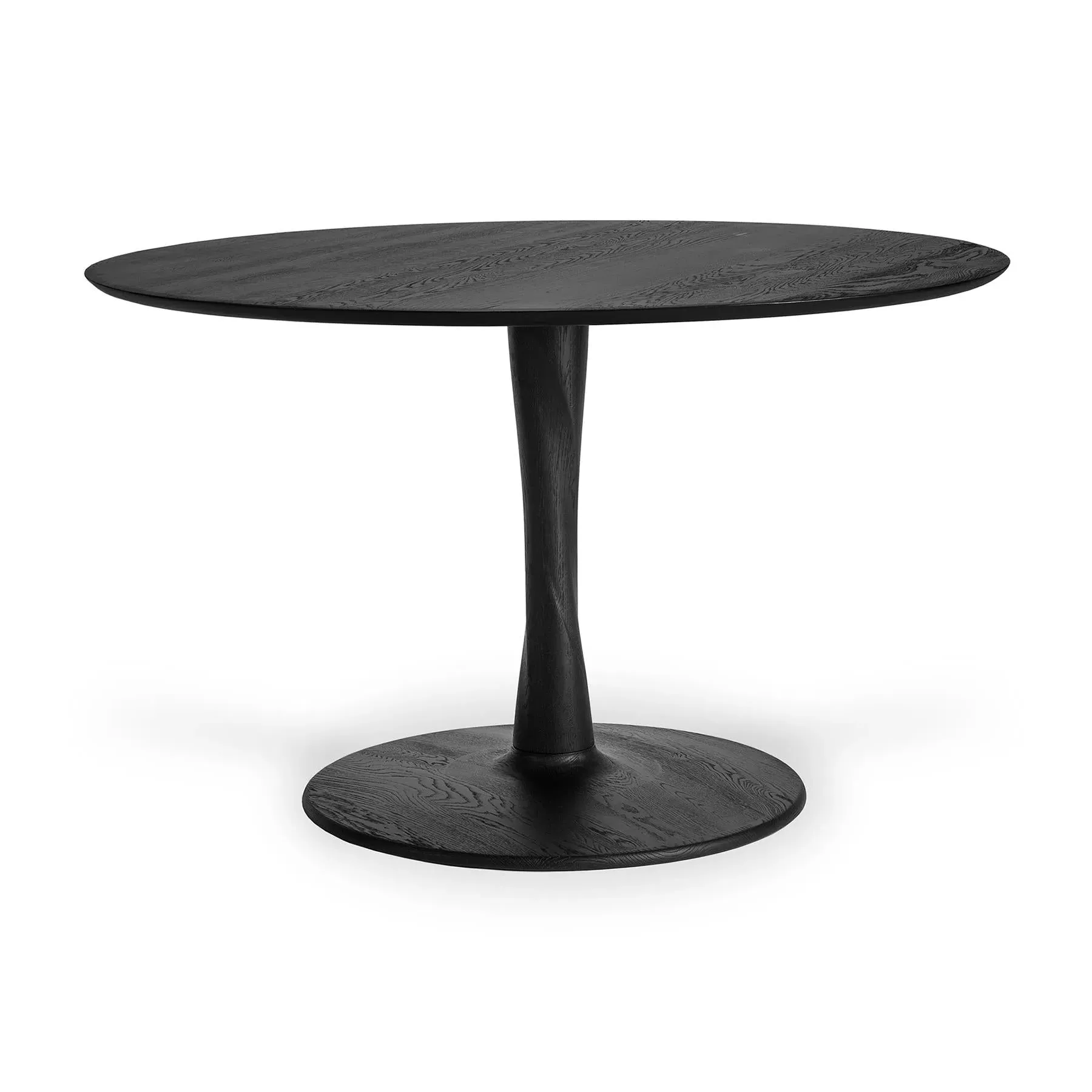 Large Round Dining Table with Twist Base - Black Oak image