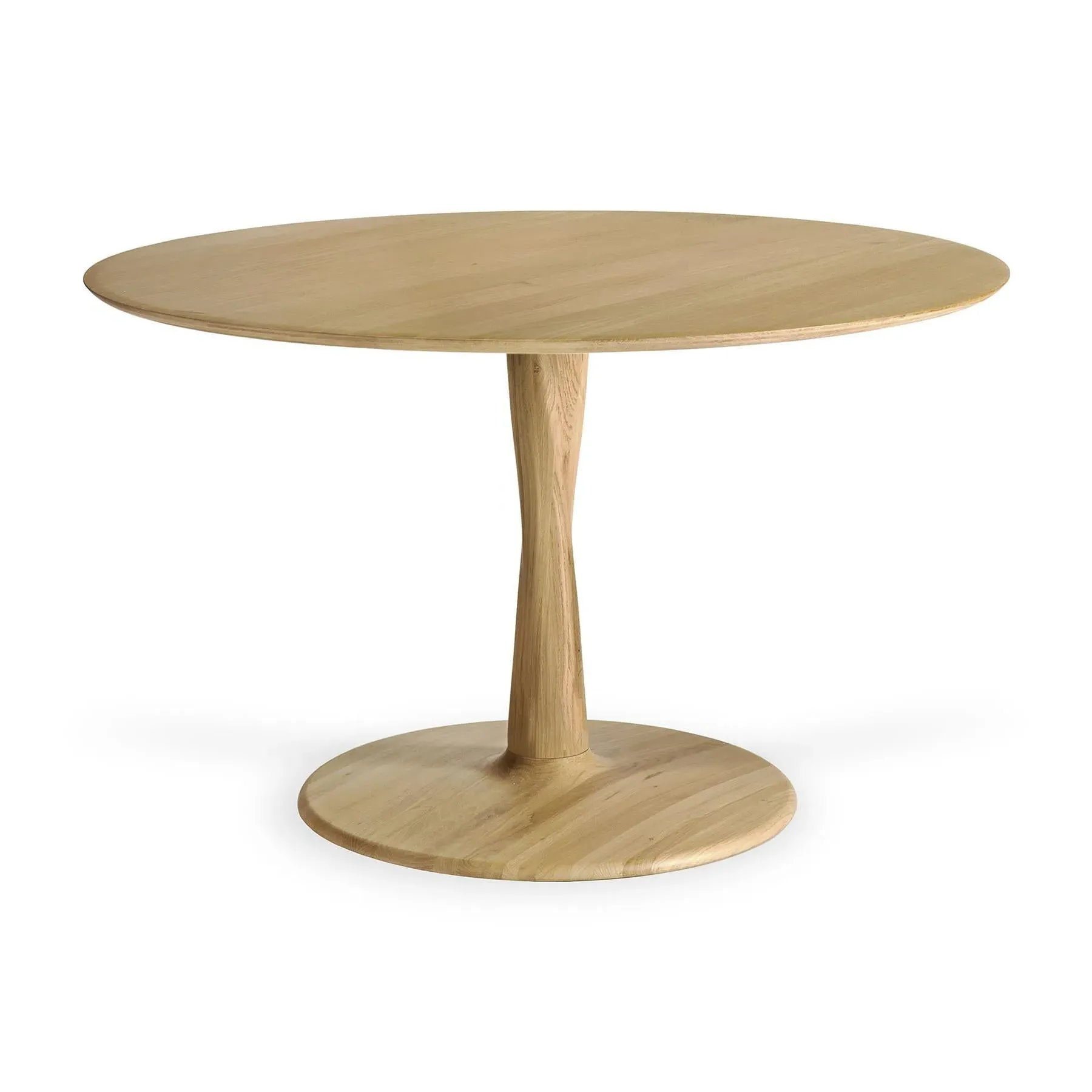 Large Round Dining Table with Twisted Base - Oak