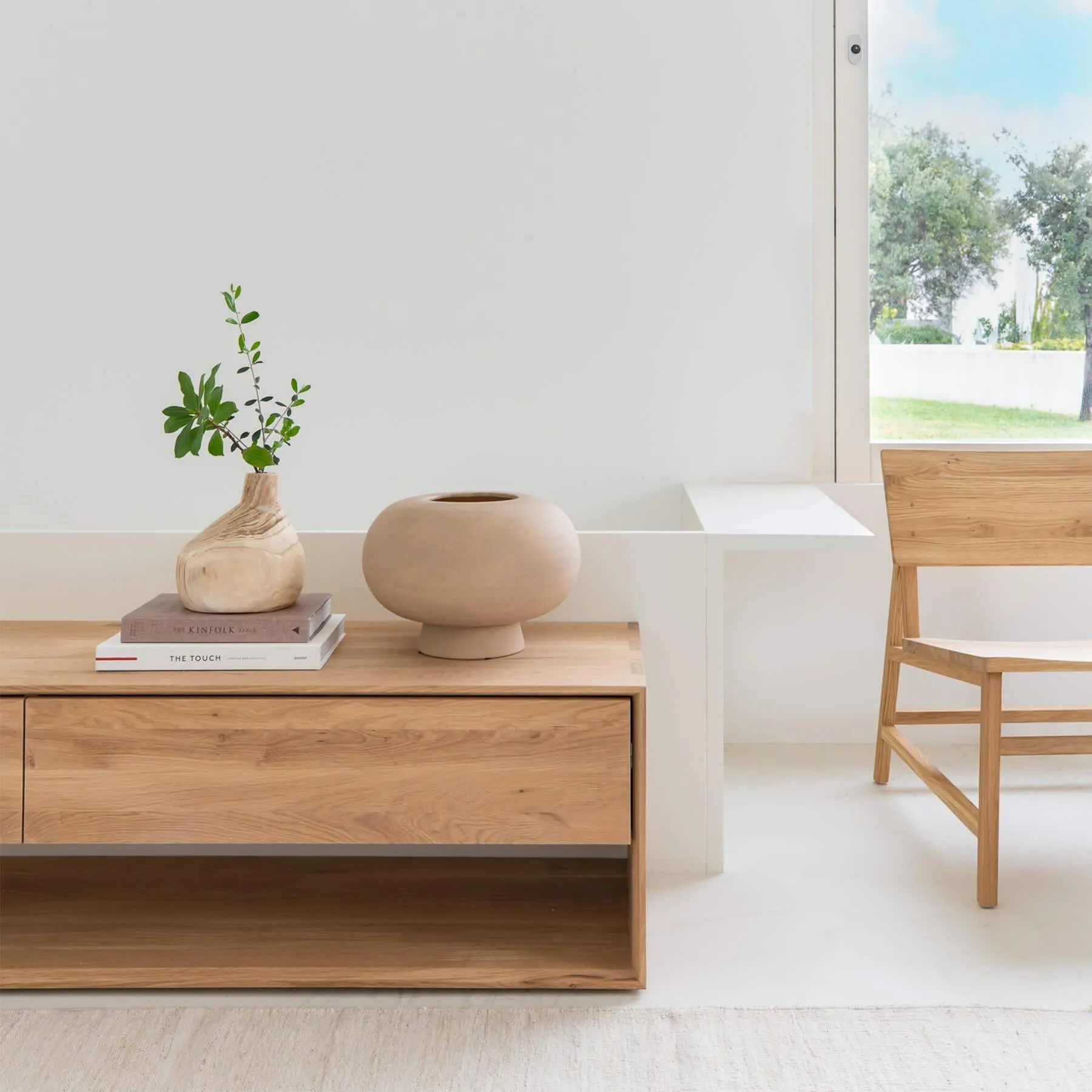 Large TV Cupboard with Storage - Oak