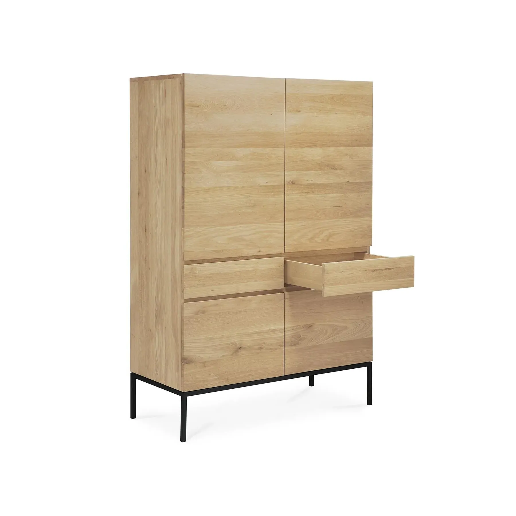 Ligna Storage Cupboard with Metal Legs - Oak