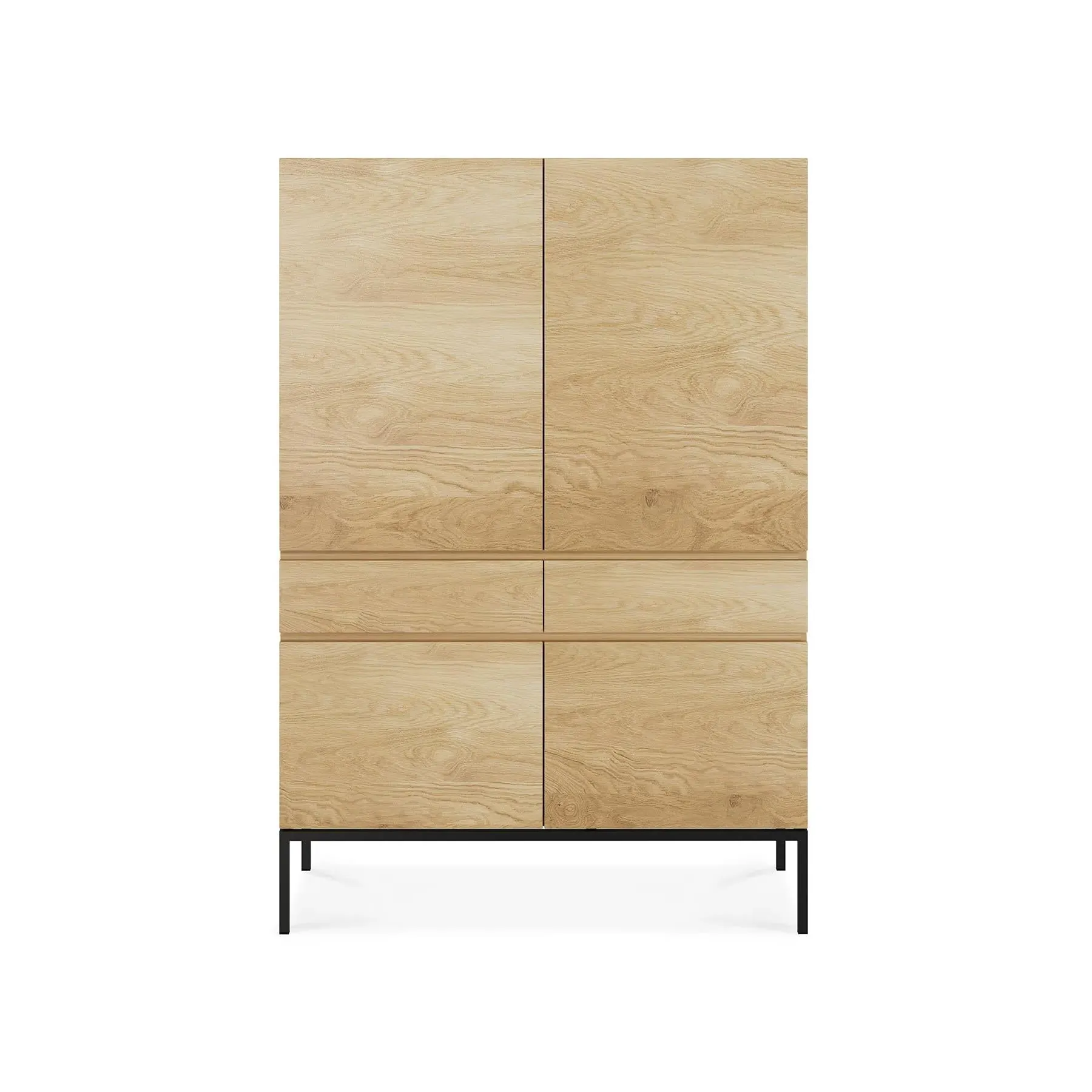 Ligna Storage Cupboard with Metal Legs - Oak image