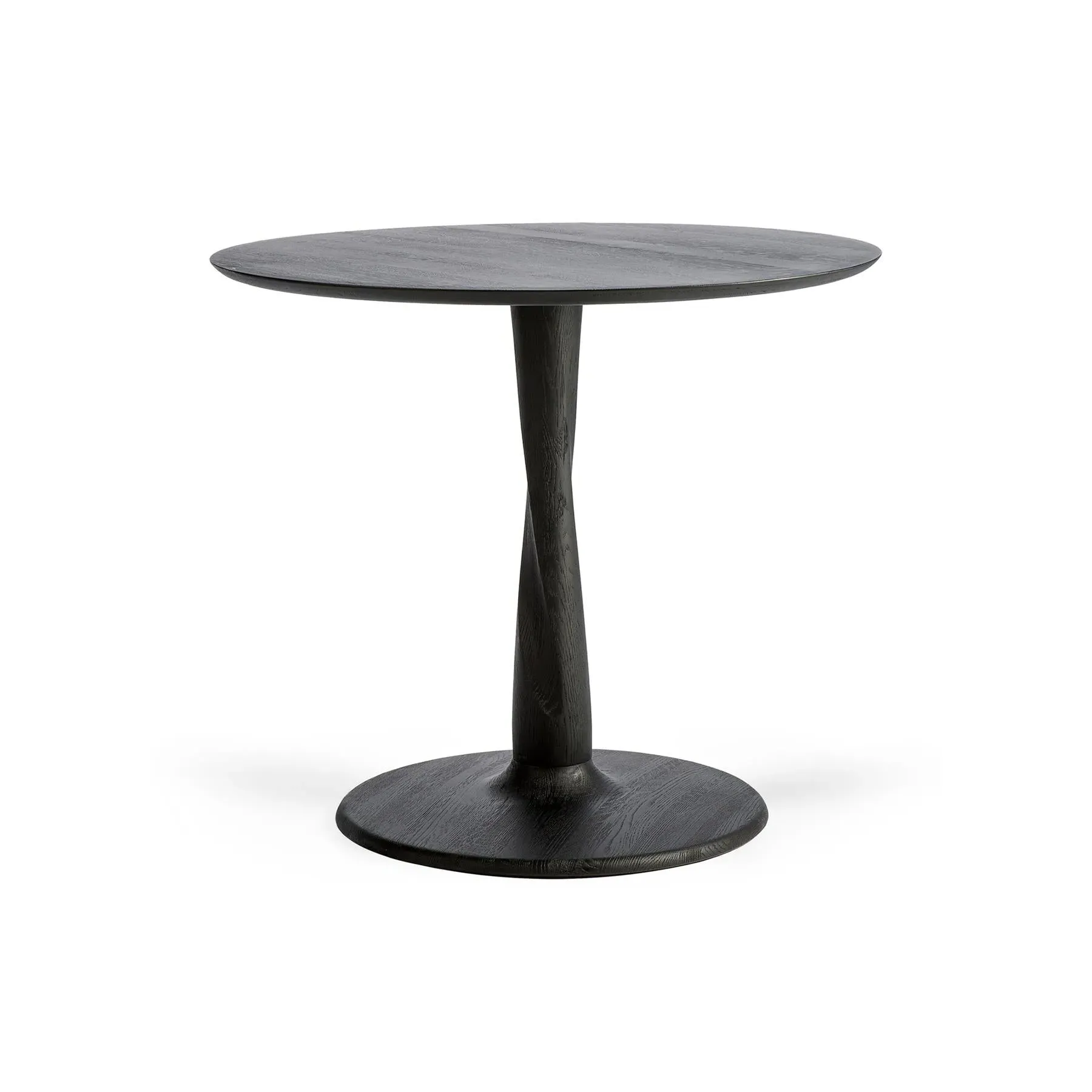 Medium Round Dining Table with Twist Base - Black Oak
