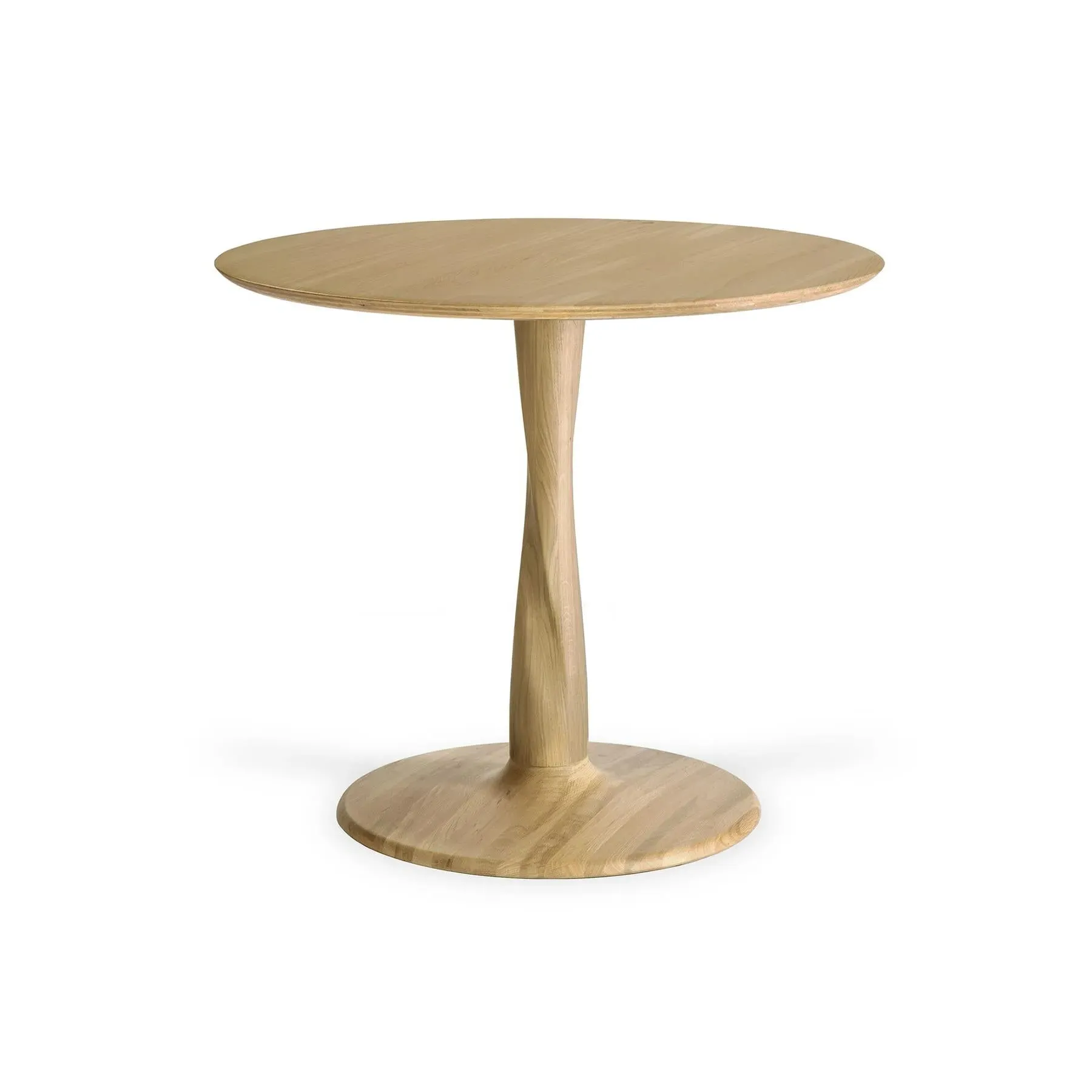 Medium Round Dining Table with Twisted Base - Oak