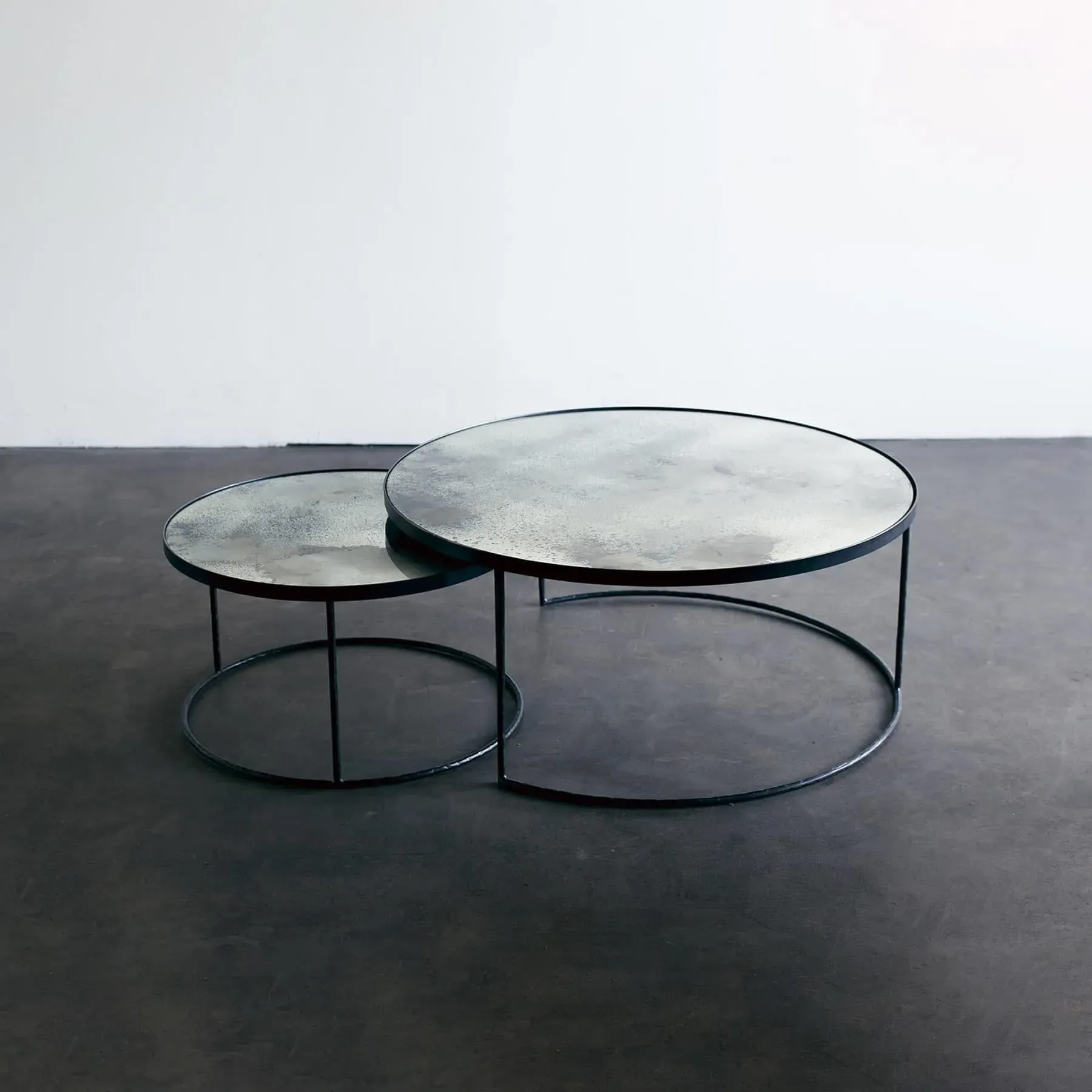 Nesting Coffee Table Set - Bronze, Mirrored Glass