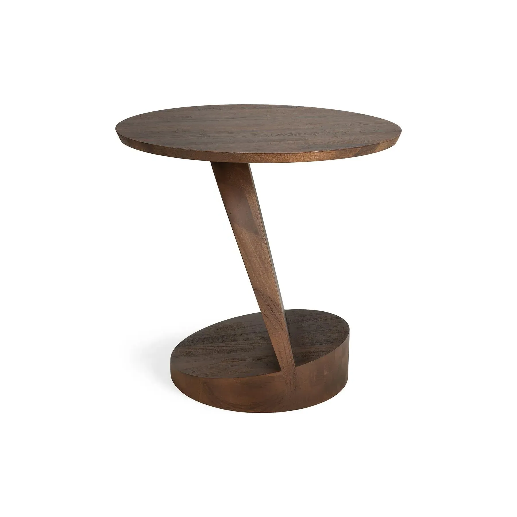 Oblic Side Table - Black, Teak