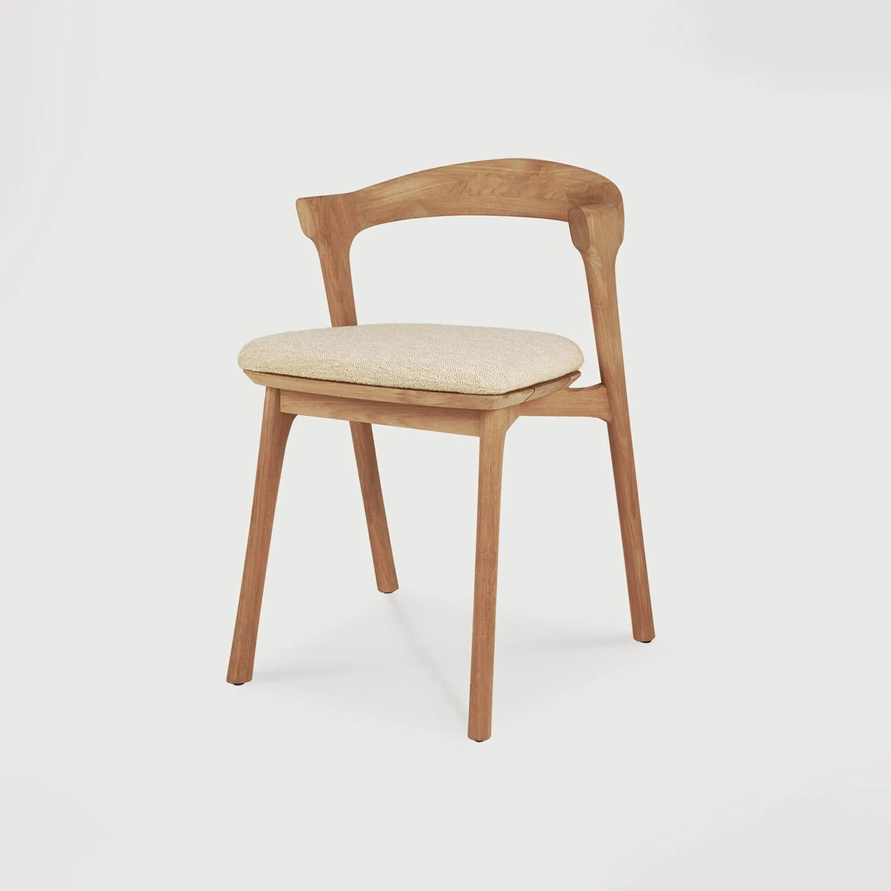 Outdoor Dining Chair with Cushion - Natural, Teak