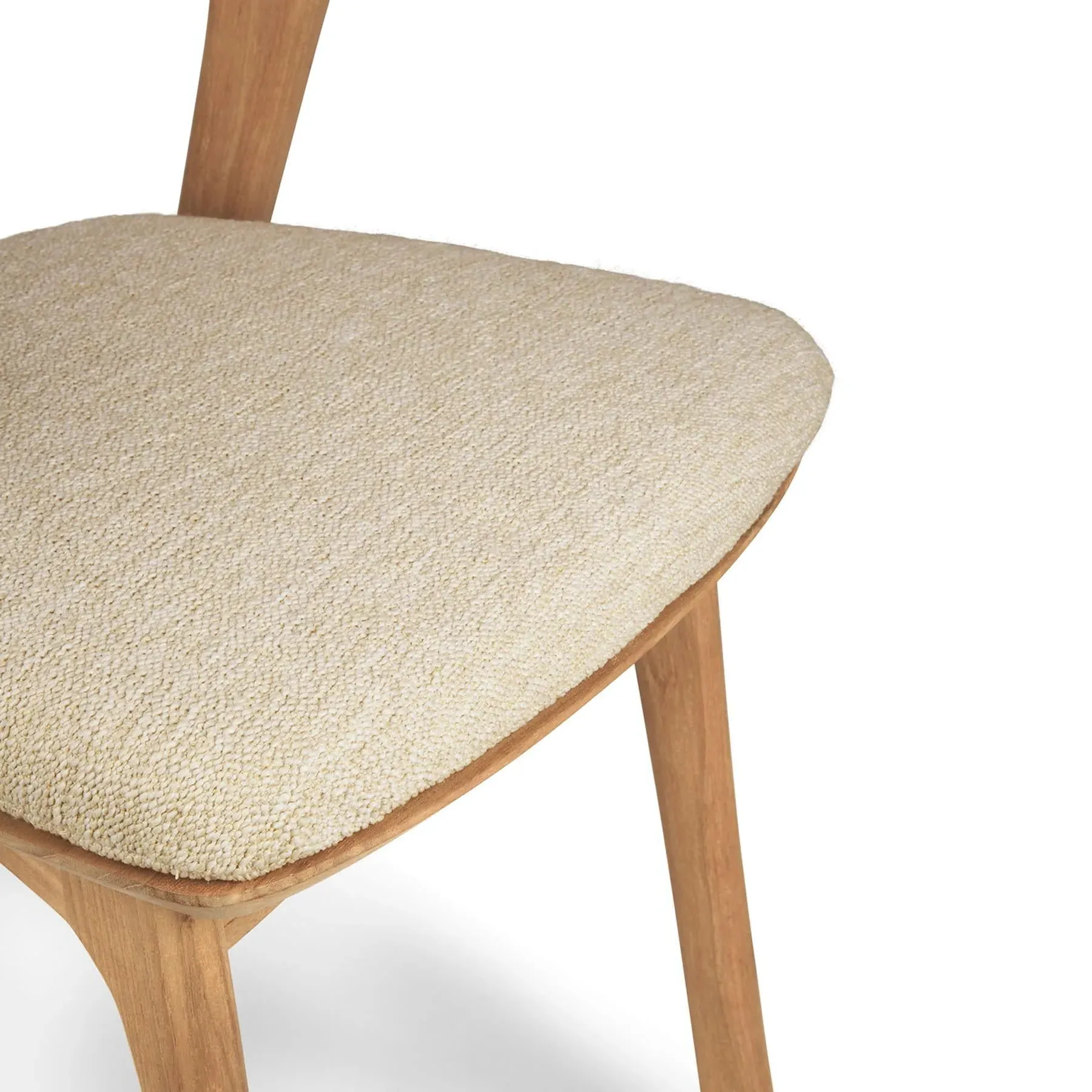 Outdoor Dining Chair with Cushion - Off White, Teak