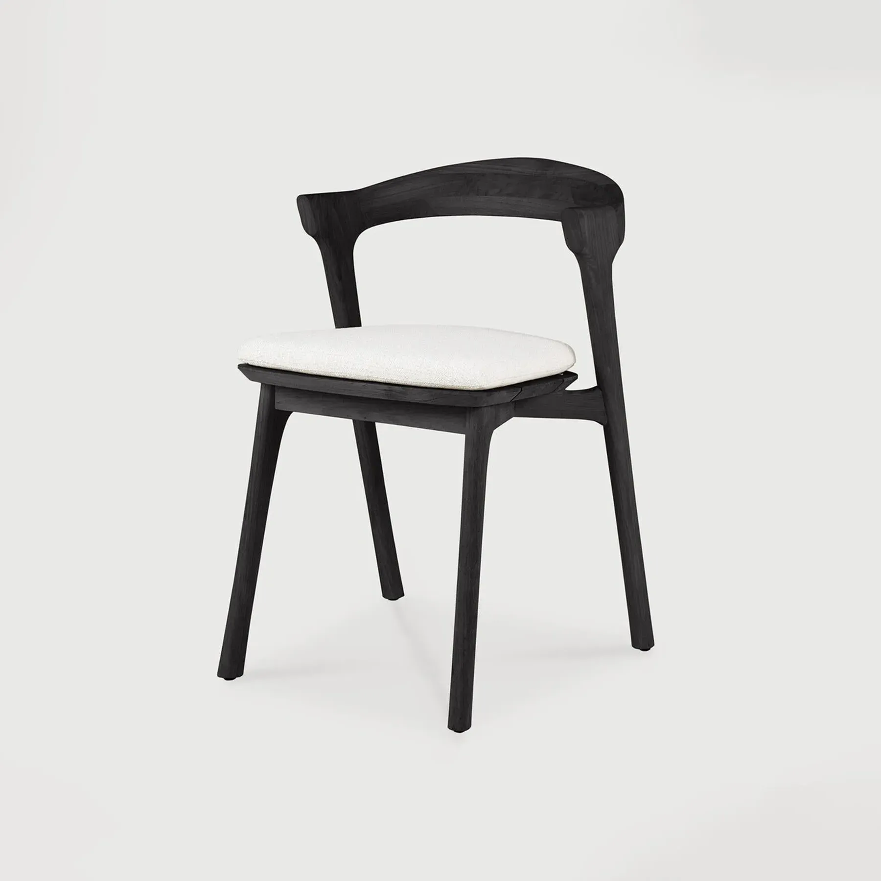 Outdoor Dining Chair with Cushion - Off White, Teak